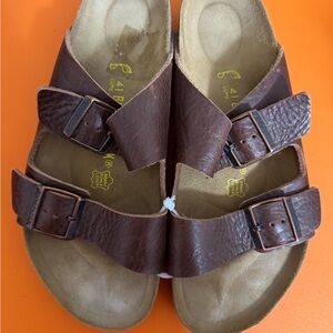 Birkenstock Dark Brown Leather Sandals